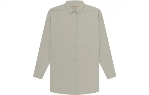 Fear of God Essentials Drop2 SS23 Womens LS Oxford Seal Solid Color Casual Loose Long Sleeve Shirt Women's Seal Gray