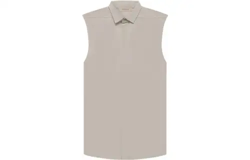 Fear Of God Essentials Shirts Women's Smoke Gray Polo Collar Moderate Other