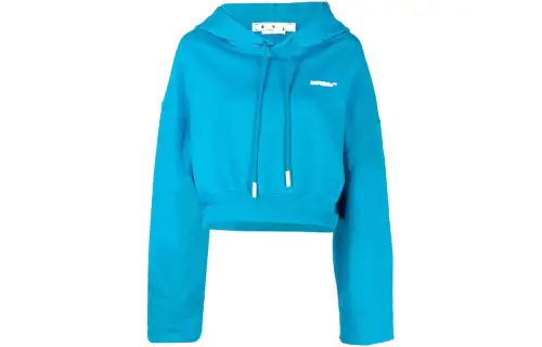 OFF-WHITE cropped logo-print hoodie