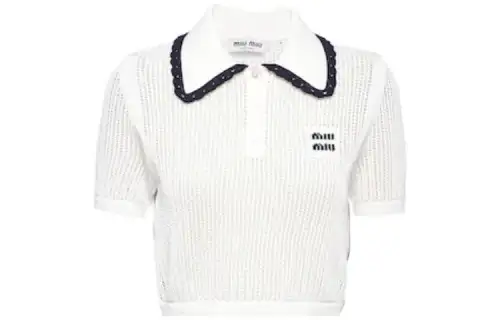 【Previous Season】knitted cotton polo shirt
