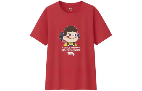 UNIQLO T Shirts Women's Watermelon Red Crew Neck Moderate Other