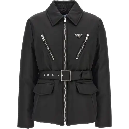 Prada triangle-logo padded jacket