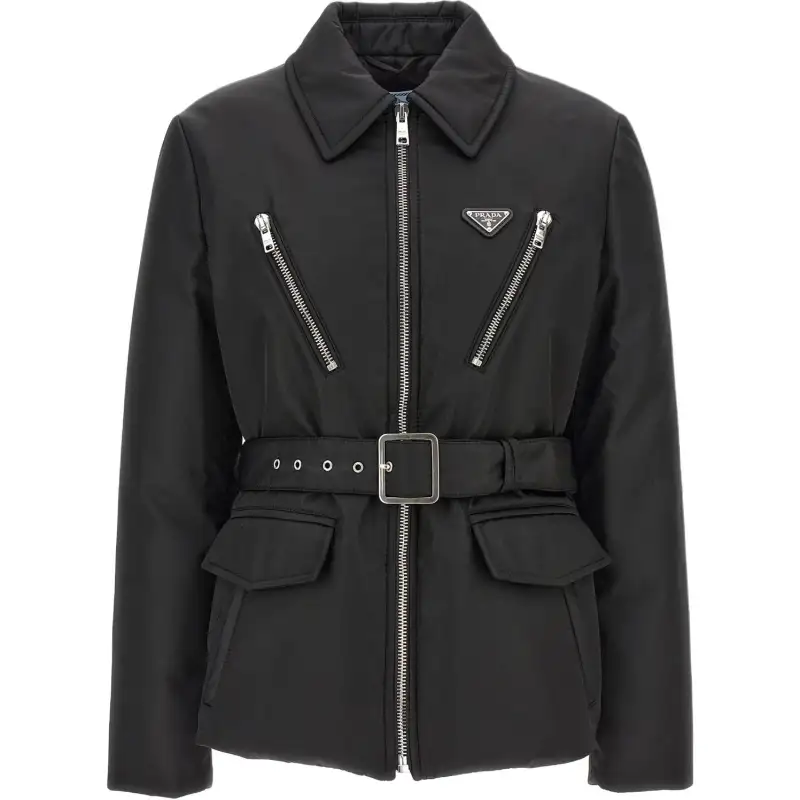 Prada triangle-logo padded jacket