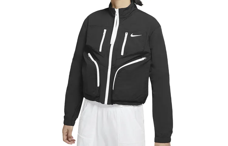 Nike Jackets Women's Black Stand Collar Moderate Other