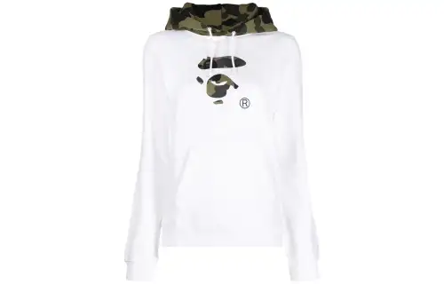 A BATHING APE Sweatshirts Women's White Hooded Moderate Regular