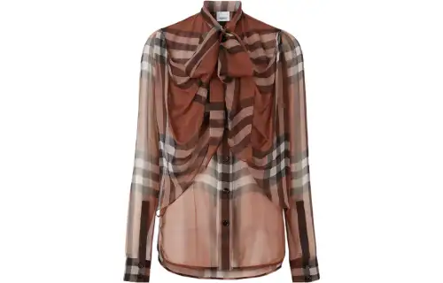 Burberry Shirts Women's Brown Crew Neck Moderate Other