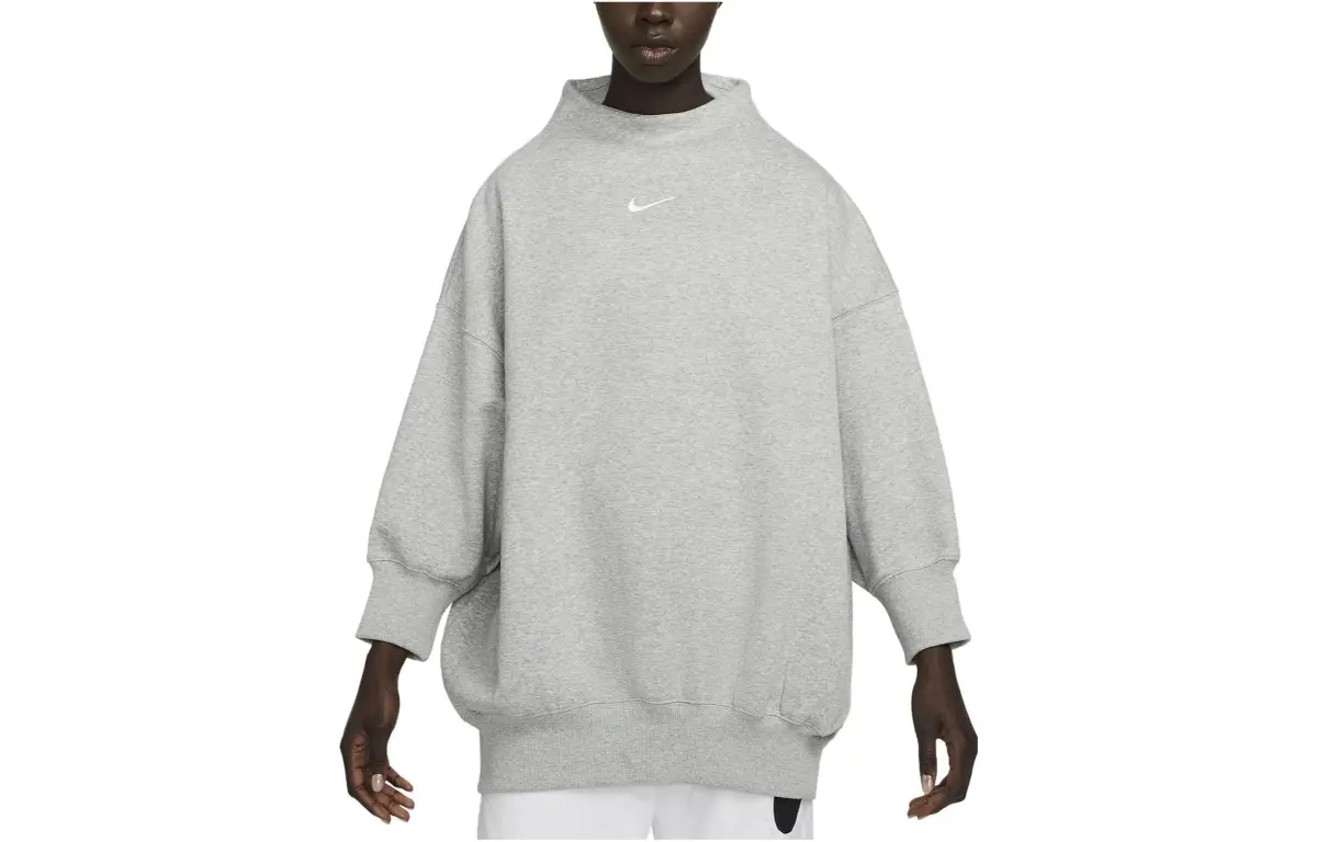 Nike Sweatshirts Women's Dark Gray Stand Collar Moderate Straight Fit