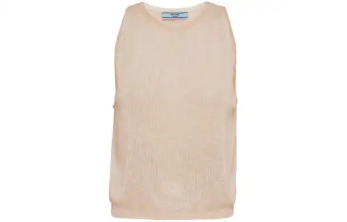 PRADA Semi sheer Cashmere Tank Top