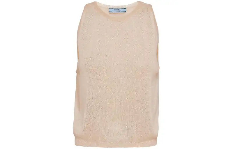 PRADA Semi sheer Cashmere Tank Top