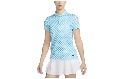 Nike Polo Shirts Women's Blue Polo Collar Moderate Straight Fit