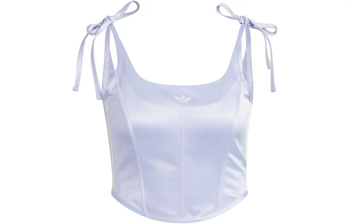 adidas originals Women'ss 3-Stripes Adicolor Corset Logo Print Casual Tank Top Purple
