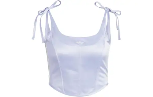 adidas originals Women'ss 3-Stripes Adicolor Corset Logo Print Casual Tank Top Purple