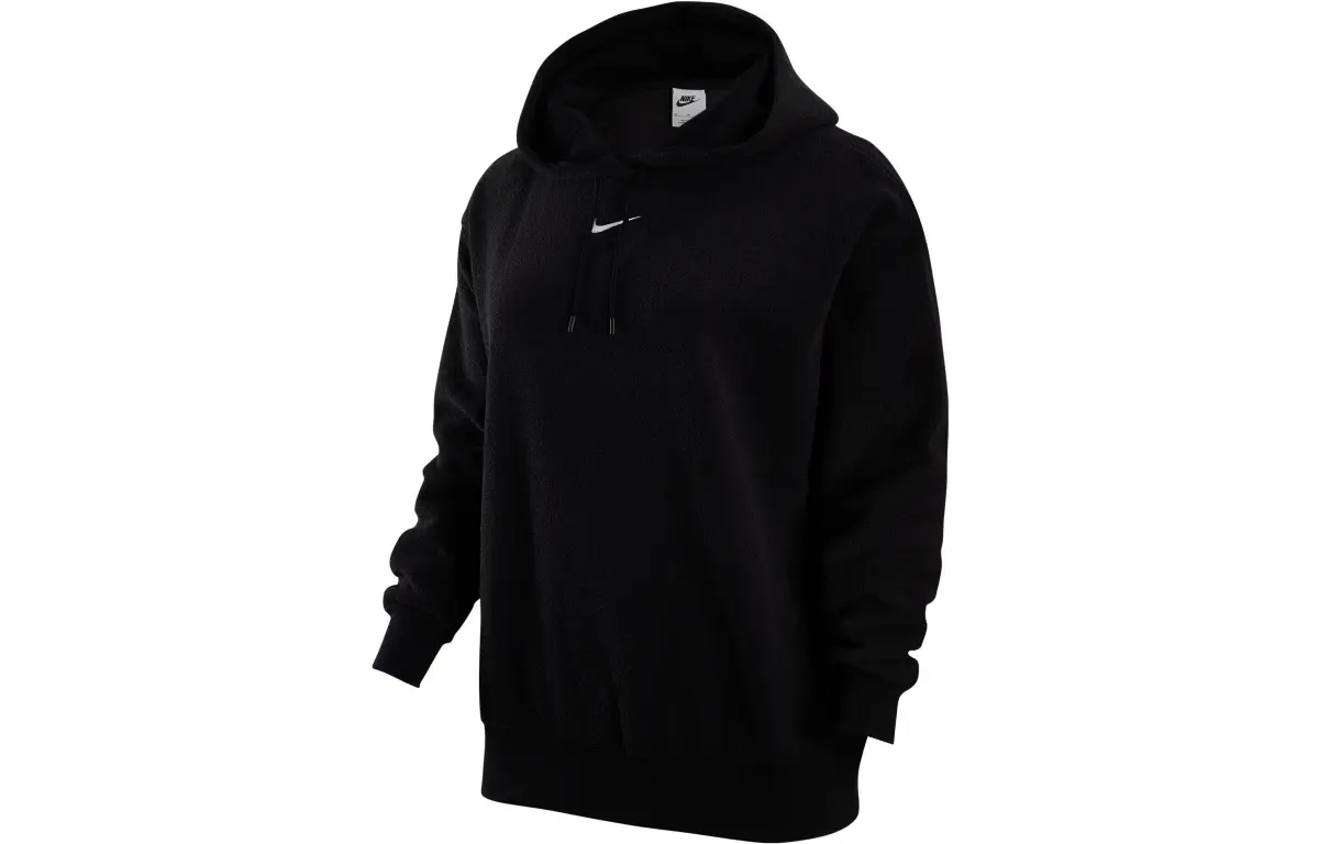 Nike Sweatshirts Women's Black Hooded Moderate Straight Fit