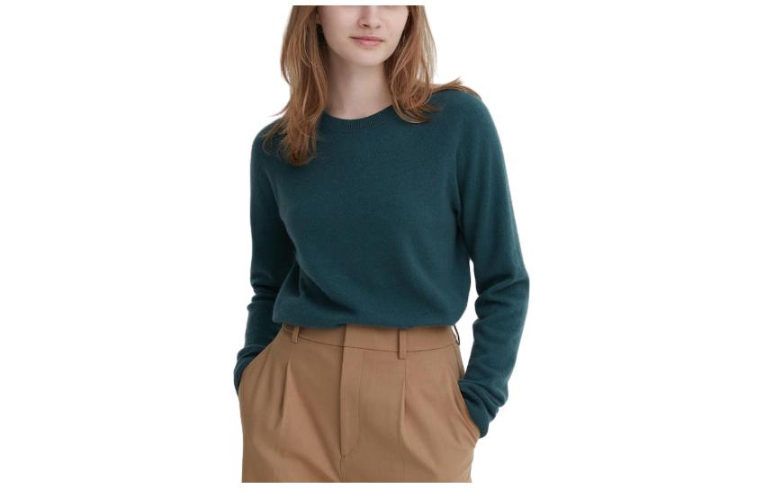 UNIQLO Knitwear Women's Dark Green Crew Neck Moderate Other