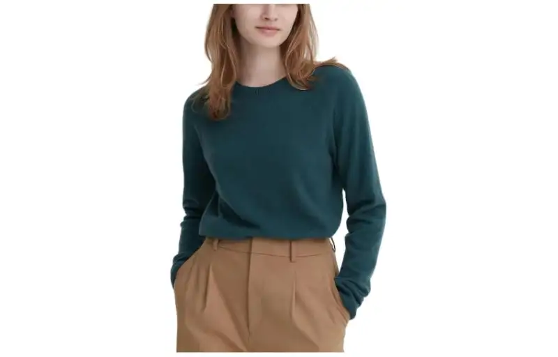 UNIQLO Knitwear Women's Dark Green Crew Neck Moderate Other