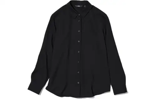UNIQLO Shirts Women's Black Pointed Collar Moderate Other