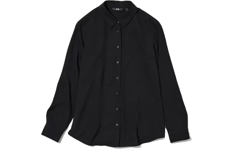 UNIQLO Shirts Women's Black Pointed Collar Moderate Other