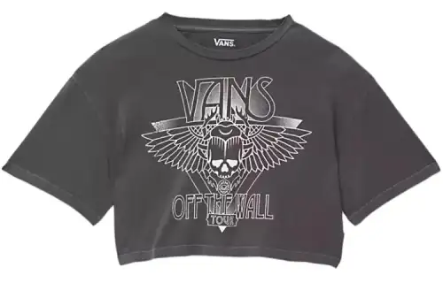 Vans Never Gone Relax T Shirts Women's Gray Crew Neck Moderate Straight Fit