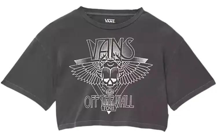 Vans Never Gone Relax T Shirts Women's Gray Crew Neck Moderate Straight Fit
