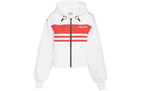 PRADA Jackets Women's White Hooded Moderate Other