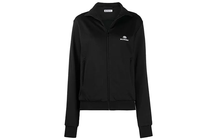 Balenciaga Zip Up Track Jacket Black