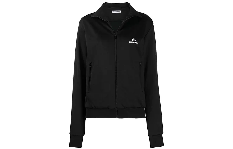 Balenciaga Zip Up Track Jacket Black