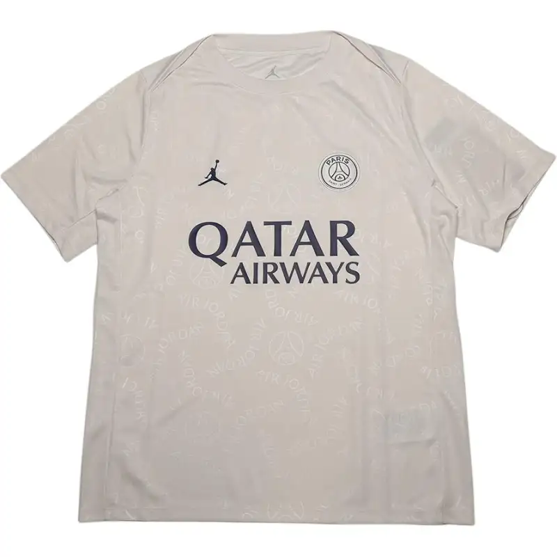 Jordan Paris Saint Germain Pre Match Jersey Dri FIT Soccer Jersey Player Edition Men's Beige