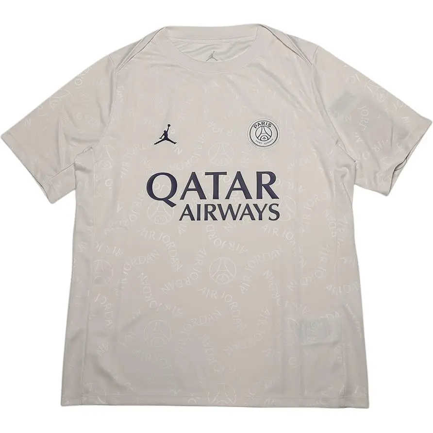 Jordan Paris Saint Germain Pre Match Jersey Dri FIT Soccer Jersey Player Edition Men's Beige
