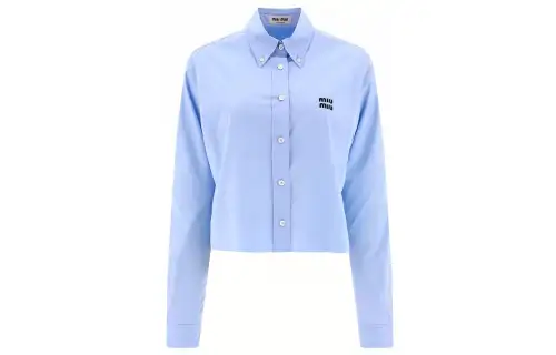MIU MIU Logo embroidered Cotton Shirt