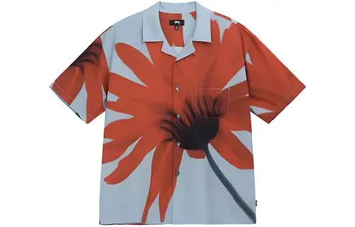 Stussy Halftone Flower Shirt 'Light Blue'