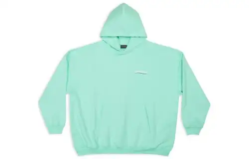 Balenciaga Political Campaign Sweatshirts Women's Mint Green Hooded Moderate Other