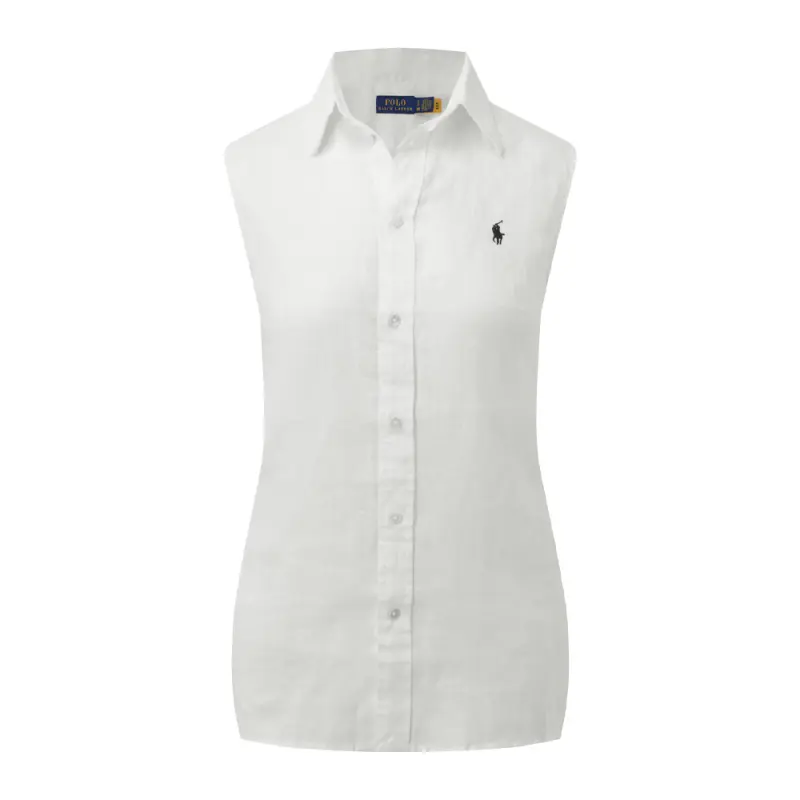 Polo Ralph Lauren White shirt sleevless, logo embroidery service