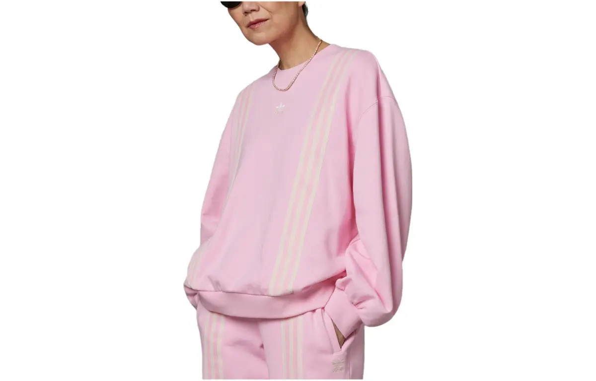 Adidas Originals SS23 Adicolor 70s Retro Sweatshirts Women's Pink Crew Neck Moderate Other