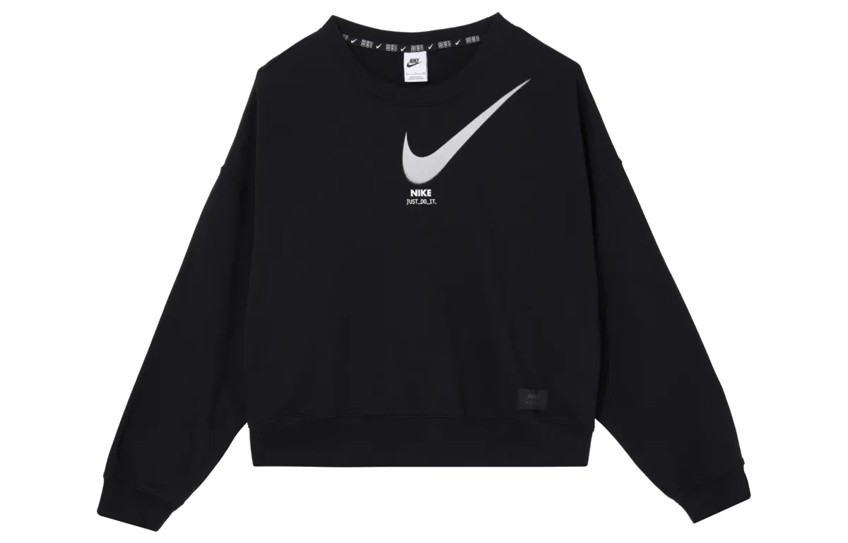 Nike Sweatshirts Women's Black Crew Neck Moderate