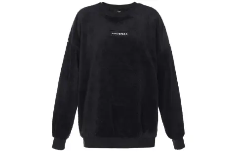 Converse Sweatshirts Women's Black Crew Neck Moderate Regular