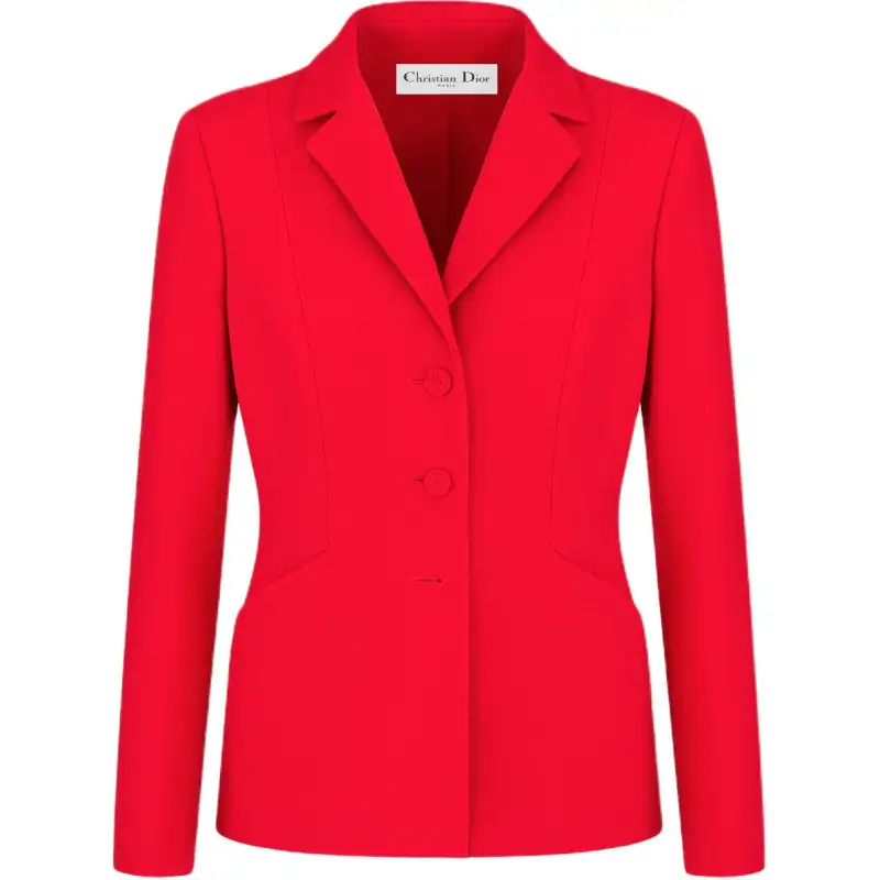 DIOR Jackets Women's Red Lapel Moderate Other