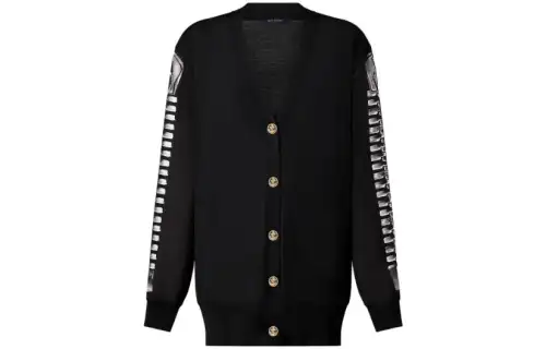 LOUIS VUITTON Zipper Print Cardigan