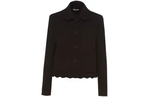 MIU MIU Jackets Women's Black Lapel Moderate Other