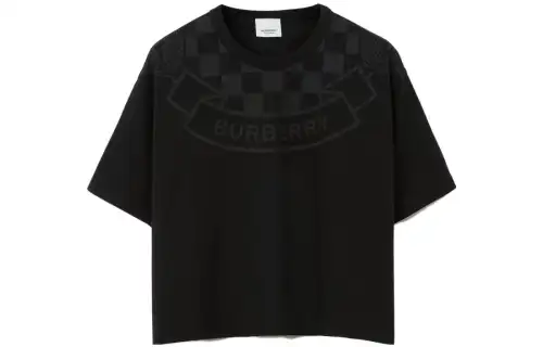 Burberry T Shirts Women's Black Crew Neck Moderate Other