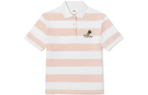 Vans Polo Shirts Women's Pink Polo Collar Moderate Straight Fit