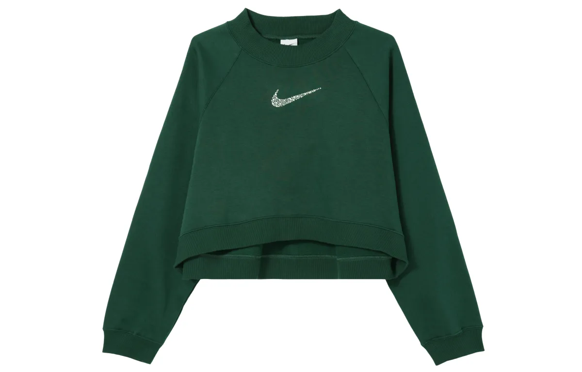 Nike Sweatshirts Women's Green Crew Neck Moderate Regular