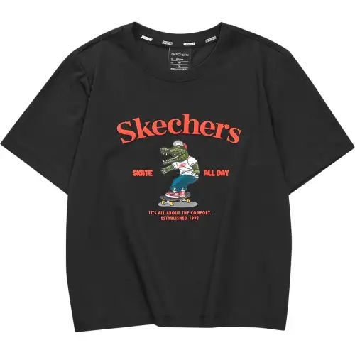 Skechers Funny Monster T Shirt Women's Carbon Black