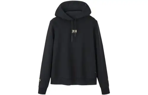 ANTA Sweatshirts Women's Black Hooded Moderate Regular