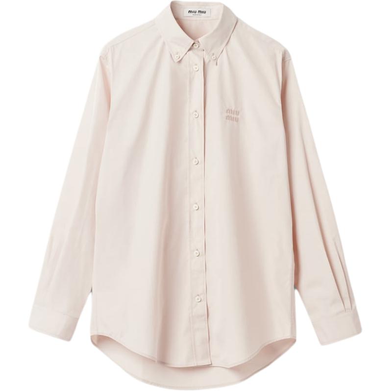 MIU MIU Shirts Women's Pink Pointed Collar Moderate