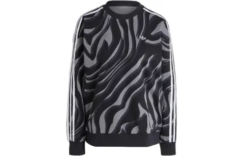 Adidas Originals Sweatshirts Women's Black Gray Crew Neck Moderate Regular