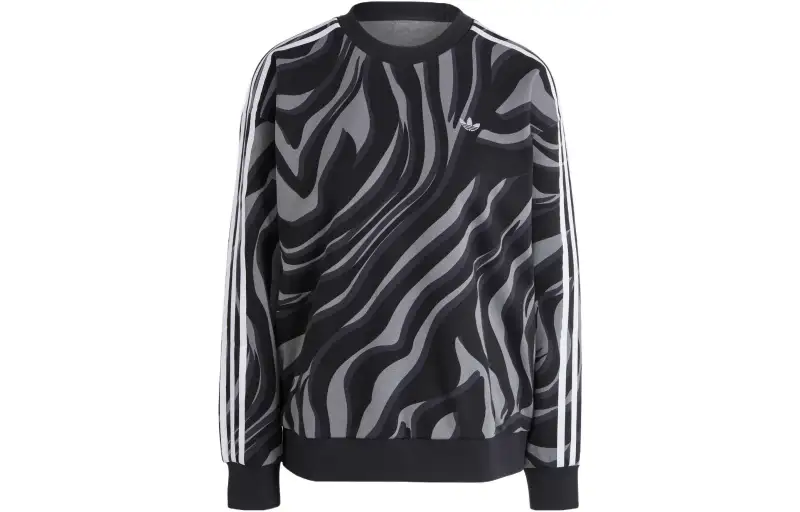 Adidas Originals Sweatshirts Women's Black Gray Crew Neck Moderate Regular