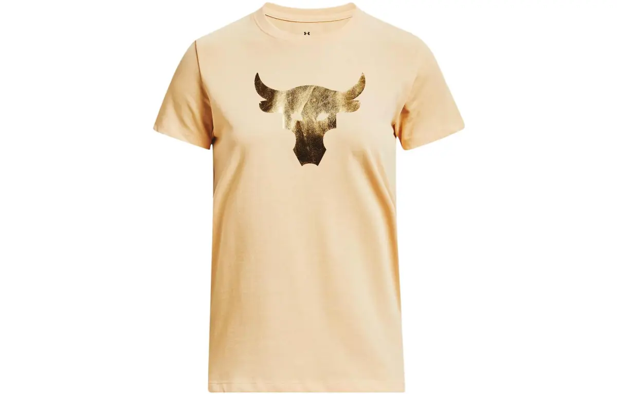 Under Armour T-Shirts Women's Square Mountain Yellow Crew Neck Moderate Straight Fit