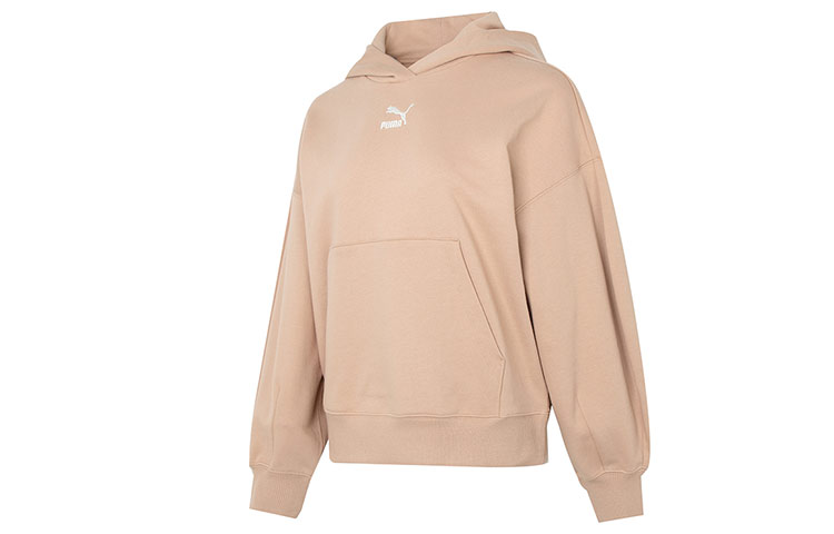 Женское худи PUMA Classics Oversized Hoodie Tr (бежевое)