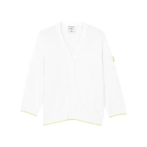 Skechers Knitwear Women's Bright White V Neck Moderate Cardigan