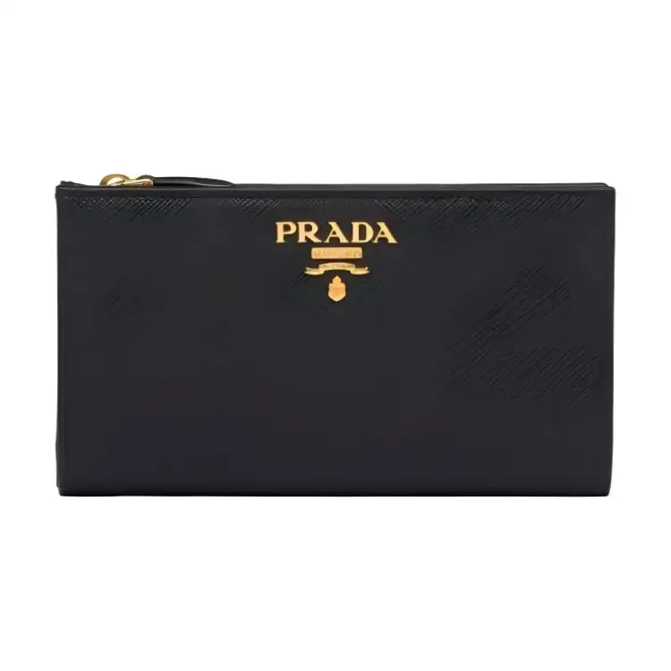 PRADA Saffiano Leather Wallet Large Women's Black